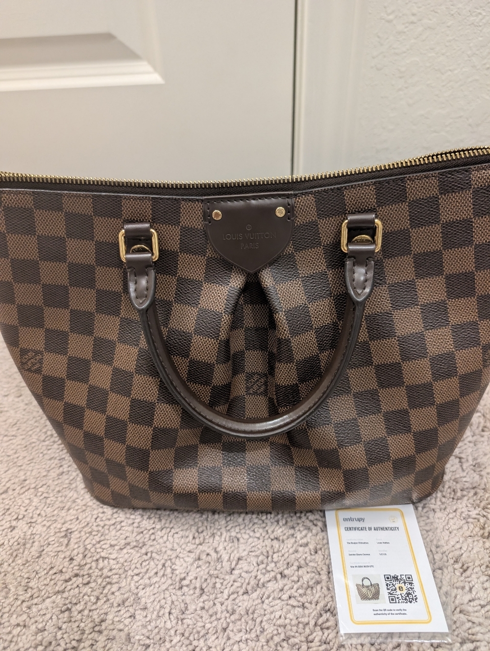 Authentic Louis Vuitton Sienna MM Damier Ebene w/COA - Picture 2 of 16